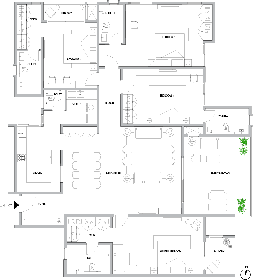 4BHK Floor Plan